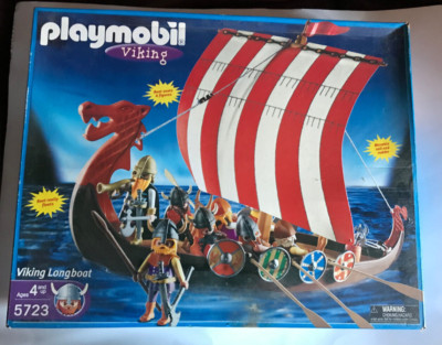 PLAYMOBIL 5723 VIKING LONG BOAT SHIP 2002 IN OPEN BOX RETIRED