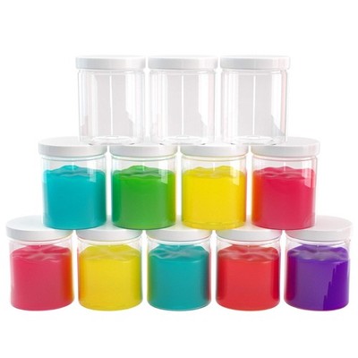 6 Oz Plastic Jars With Lids 12 Pack Clear Empty Containers For Body Lotions Cr