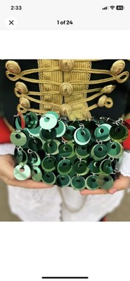 Paco Rabanne x H&M HM Disc Embellished Shoulder Bag Green Metallic Chain New