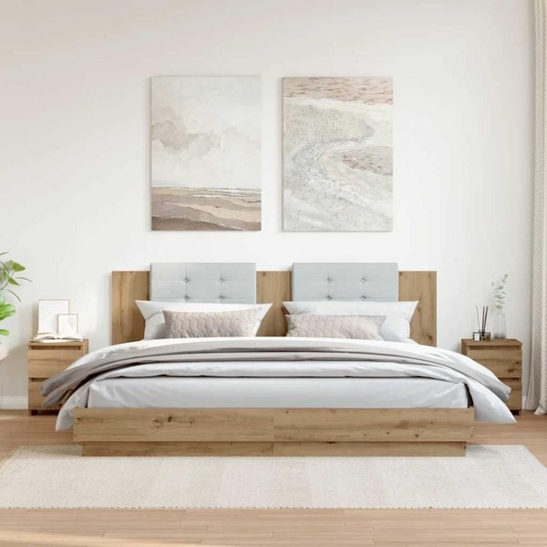 Nachttische 2 Stk. Artisan-Eiche 30X30X40 Cm Holzwerkstoff-image