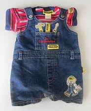 Vintage Stanley Kids Jr Carpenter Overalls Size 3-6 Months, With Matching Shirt