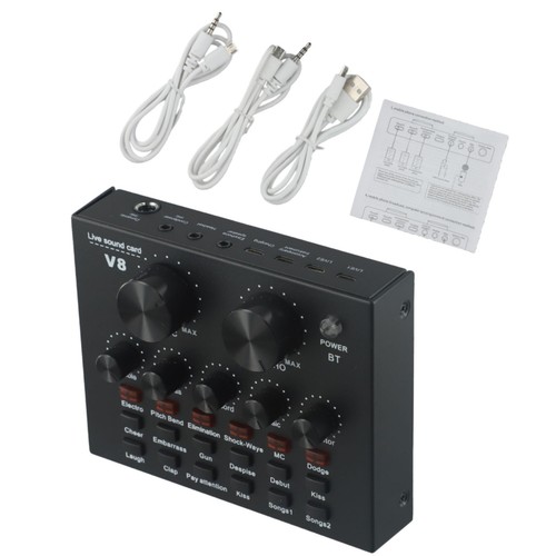 Sleek Black Finish on the Portable V8 External Sound Card Enhances Aesthetics - Zdjęcie 5 z 17