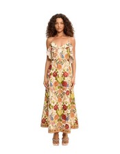 Alemais linen Persian Garden Embroidered Bralette Dress