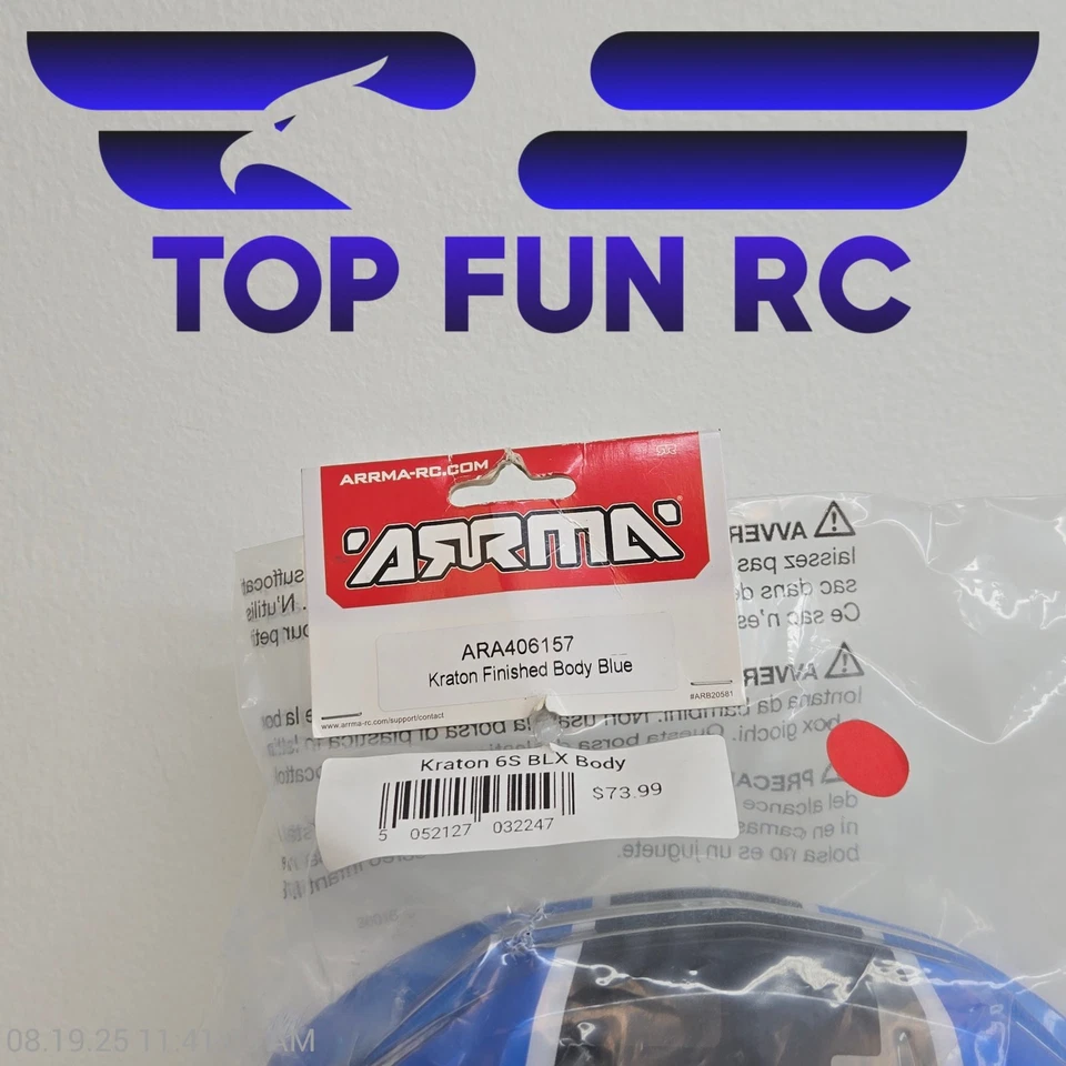 Arrma ARA406157 Kraton Finished Body Blue - Image 2 of 3