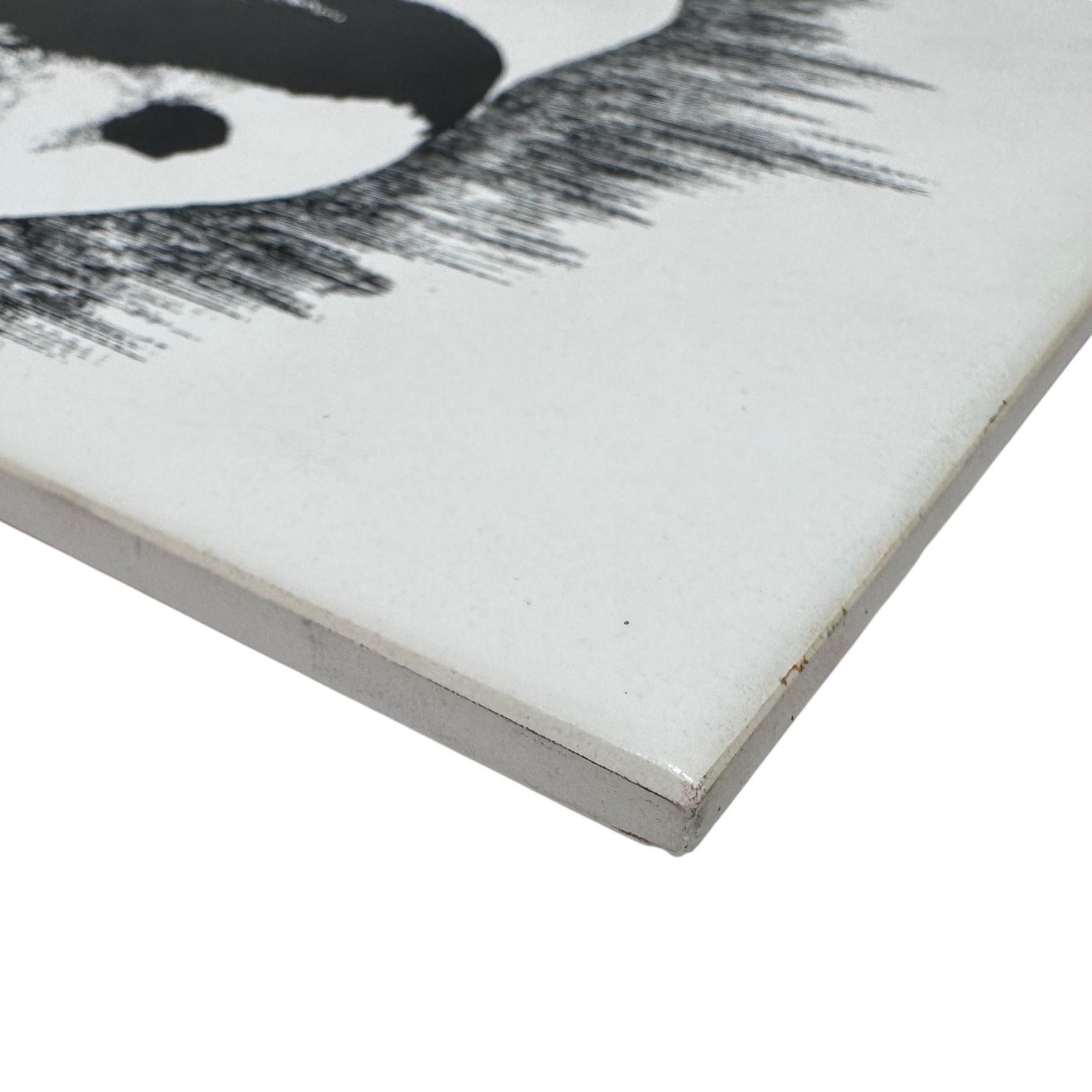 Vintage Panda Theme Ceramic Tile Trivet W/ Cork Backing 6x6 Screen Craft