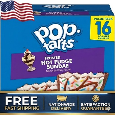 Pop-Tarts Frosted Hot Fudge Sundae Toaster Pastries, Breakfast Foods 27 oz 16 Ct