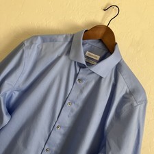 Calvin Klein Dress Shirt Mens 17 36 37 Slim Tall Infinite Non Iron Stretch