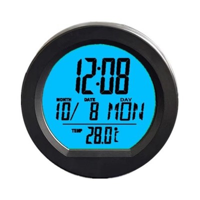 Car Dashboard Mount Digital Clock Automotive Solar Powered Clock