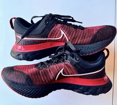 Nike React Infinity Flyknit Men s Low Top Lace Up Running Sneakers Red Black