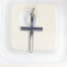 Tiny Vintage Sterling Silver Cross Pendant Minimalist Jewellery Valentines Day
