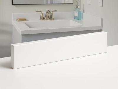 Bathroom Vanity Sink Backsplash/Sidesplash (Super White Engineered Marble, 4'' X
