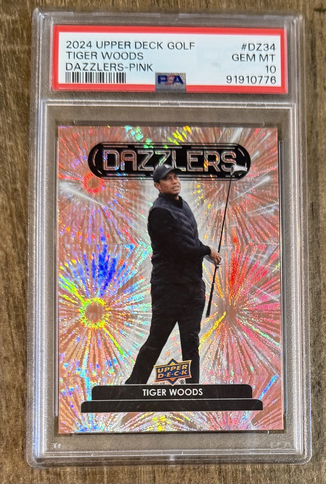 Tiger Woods 2024 Upper Deck Dazzlers PINK PSA 10 GEM MINT Golf🔥 Low Pop📈