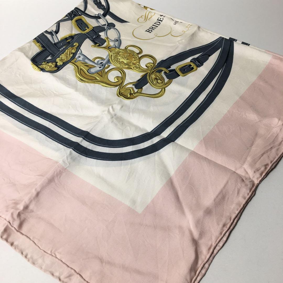 Hermes Carre 90 Silk Scarf Light Pink 2504-192 Made in Japan