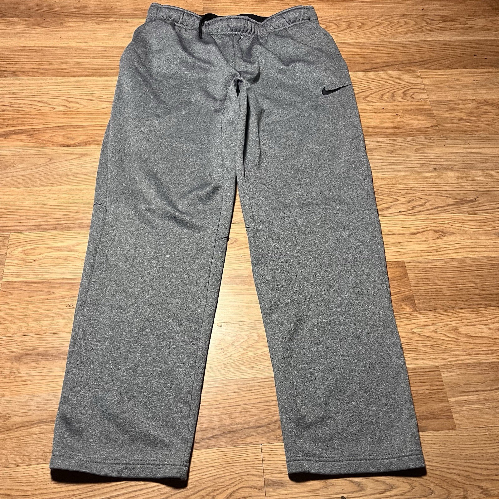 Nike Dri-Fit Sweatpants Heather Grey Open Hem Size Large