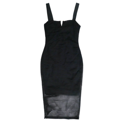 Women's Good American Sleeveless Sheer Smocked Midi Dress, Size 1 - Black