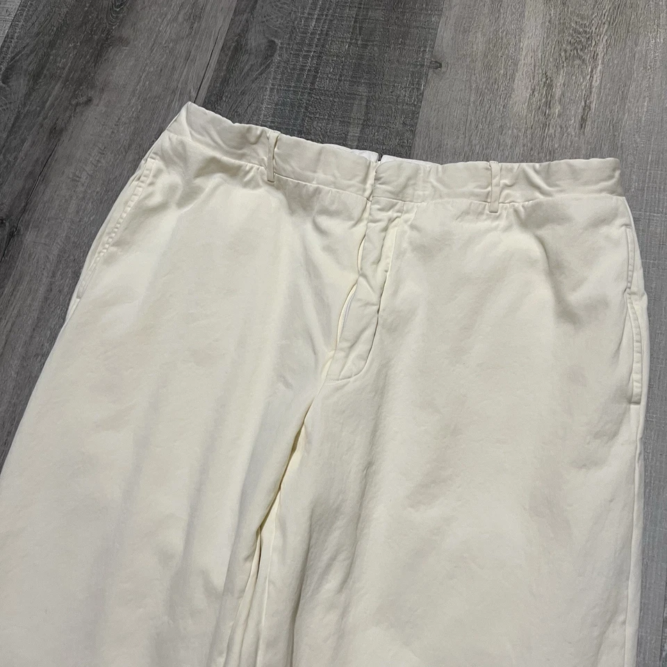 VTG 80s Polo Ralph Lauren Men’s Off White Flat Front Italy Dress Pants Trousers - Image 2 of 4