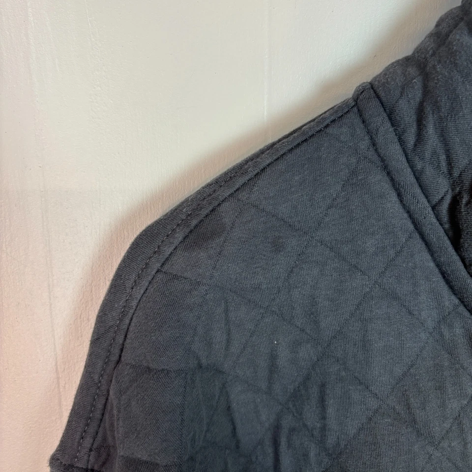 Old Navy 女式运动衫 XXL 灰色绗缝 1/4 拉链套衫长袖 — 第 3/4 张图片