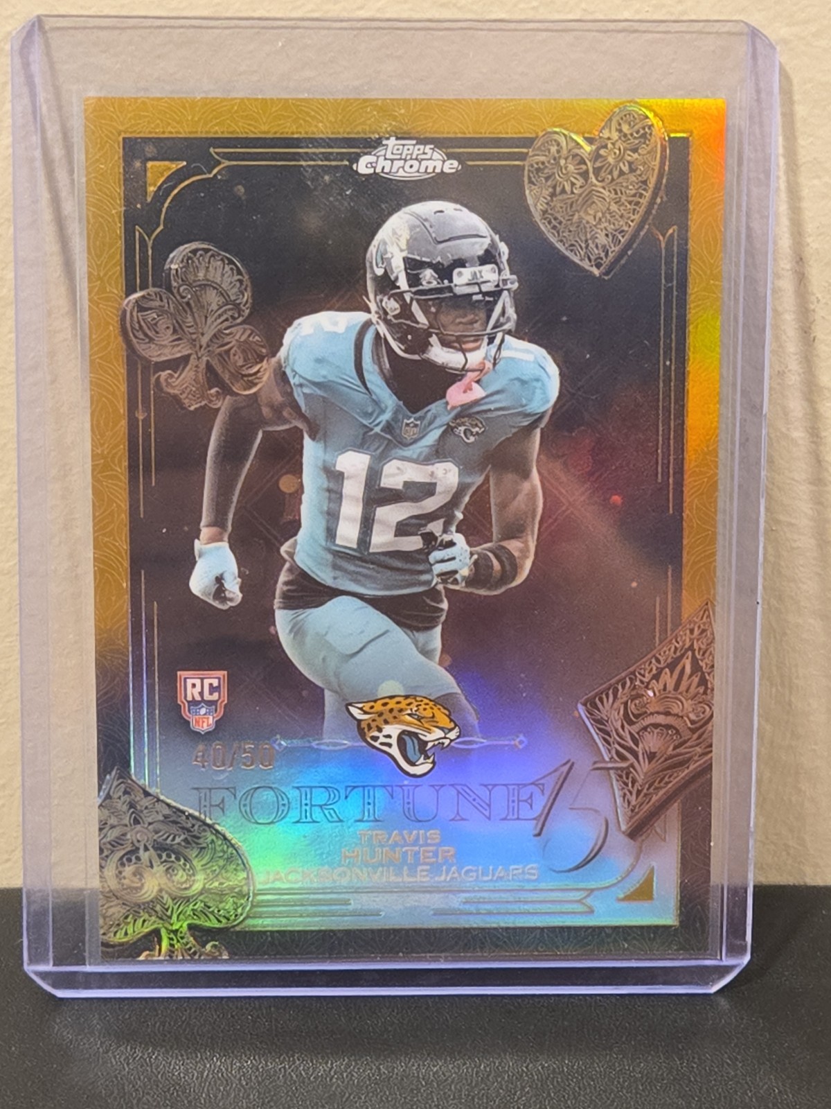 2025 Topps Chrome - Gold Fortune 15 Travis Hunter #F15-20 Refractor (RC) /50