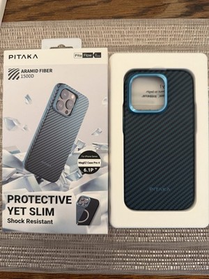 PITAKA iPhone 15 Pro MagEZ Case 4 1500D Black/Blue Twill | eBay