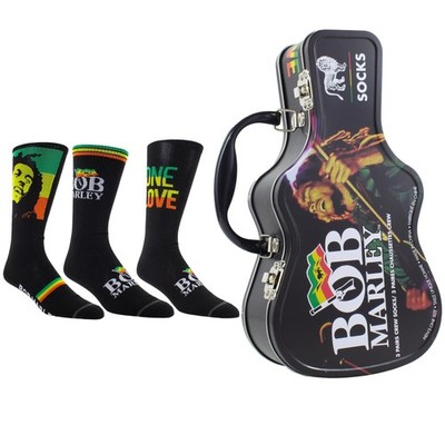 Gadget - Bob Marley: Bob Marley Socks 3 Pack In Guitar Tin (One Size) -D- Perri'