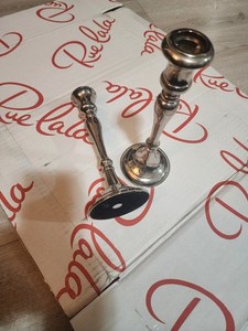 Vintage Godinger Silver Art Company Silver Plated Candlestick Pair