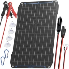 Voltset 30W Solar Battery Trickle Charger Maintainer 12V Solar Panel Kit for Car