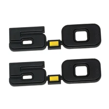 2Pc 5.0 Fender Door Emblem 3D Black Yellow Dot Badge Fits 1979-1993 Mustang