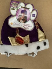 Mardi Gras Crown King Queen Dress Up Halloween Pet Dog Cat Costume Accessory