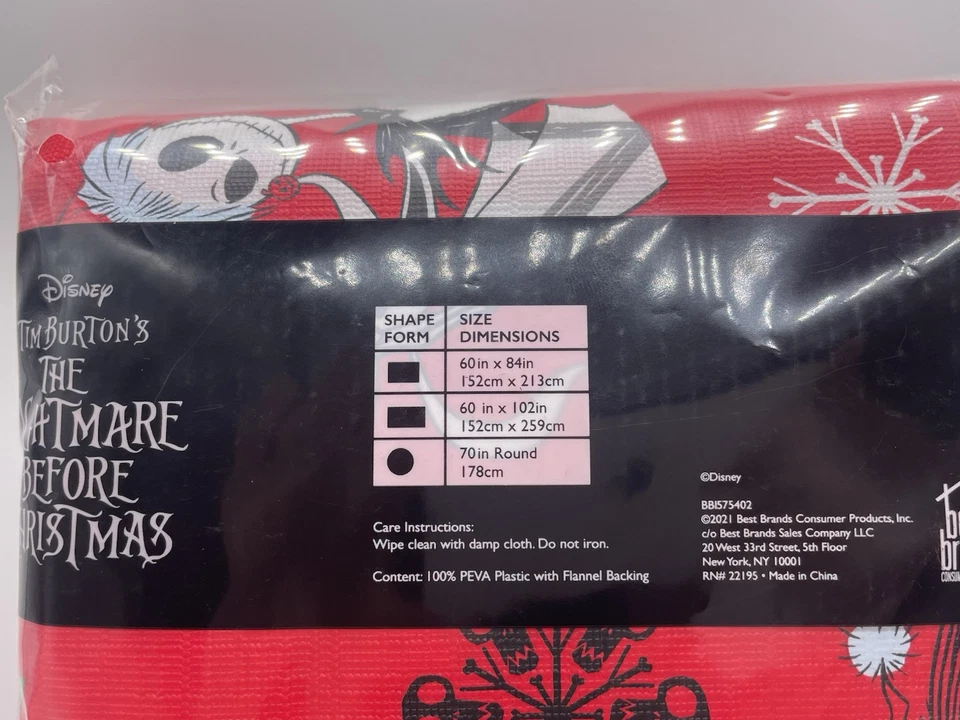 Mantel Pesadilla antes de Navidad Sally Jack 60"x84” PEVA plástico rectangular Foto 3 de 3