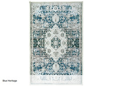 KATHY IRELAND SOFT BRUSHED FLANNEL WASHABLE RUG LATEX 20" X 32" - BLUE HERITAGE