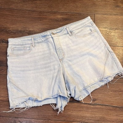 Sofia Vergara Lila Short High Rise Cut Off Denim Shorts Light Blue Size 16