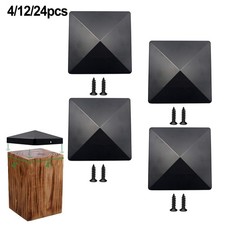 Modern and Sleek Black Plastic Pyramid Fence Post Cap for 4x4 Inch Posts