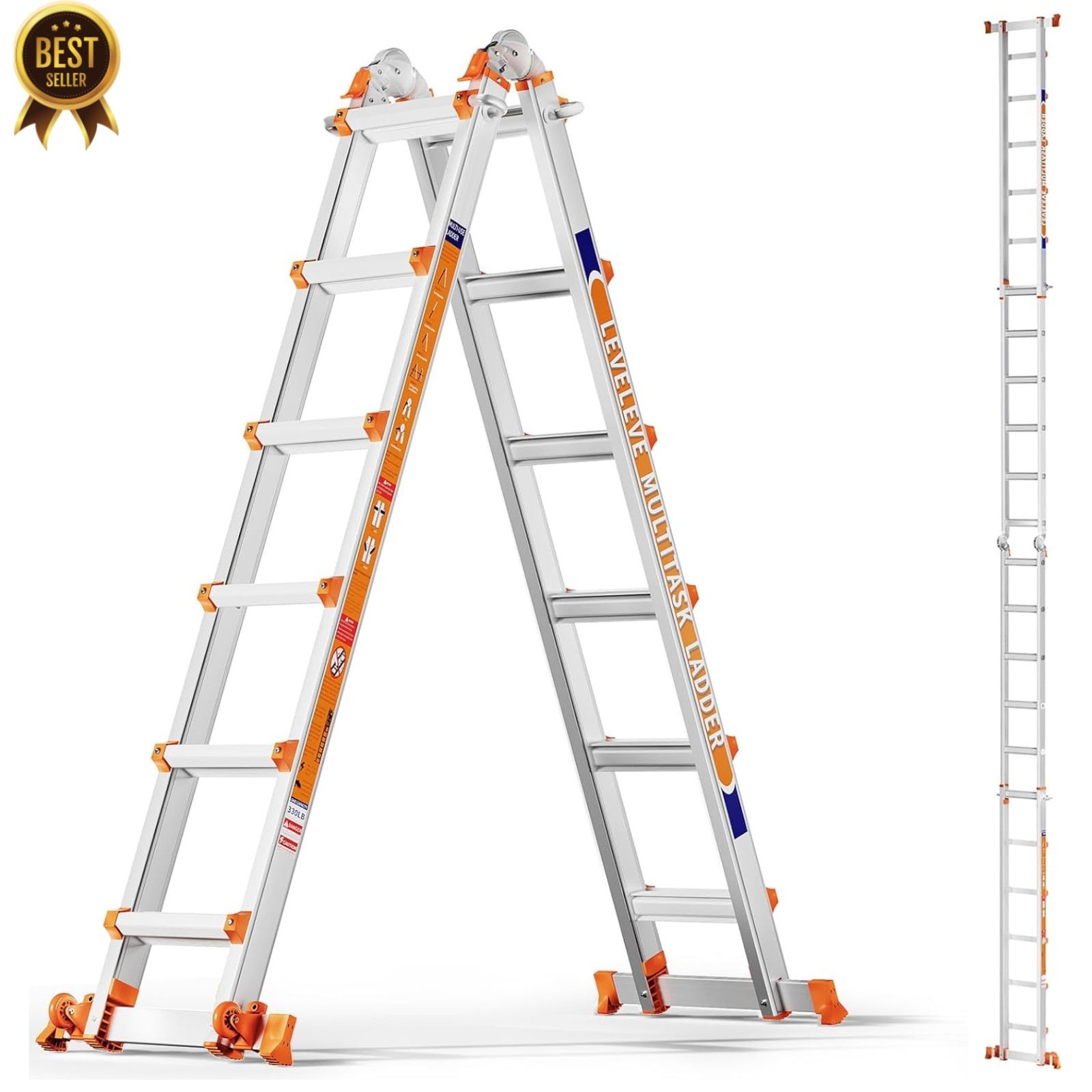 20FT Telescoping Multi Position Ladder with Stabilizer Wheel