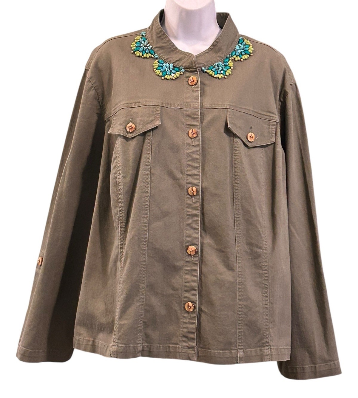 Ruby Rd Adjustable L/S Lightweight Stretch Denim … - image 1