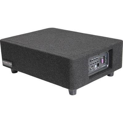 GROUND ZERO GZCS 25SUB-ACT - 25cm Auto Gehäuse Kompakt Aktiv Subwoofer Downfire