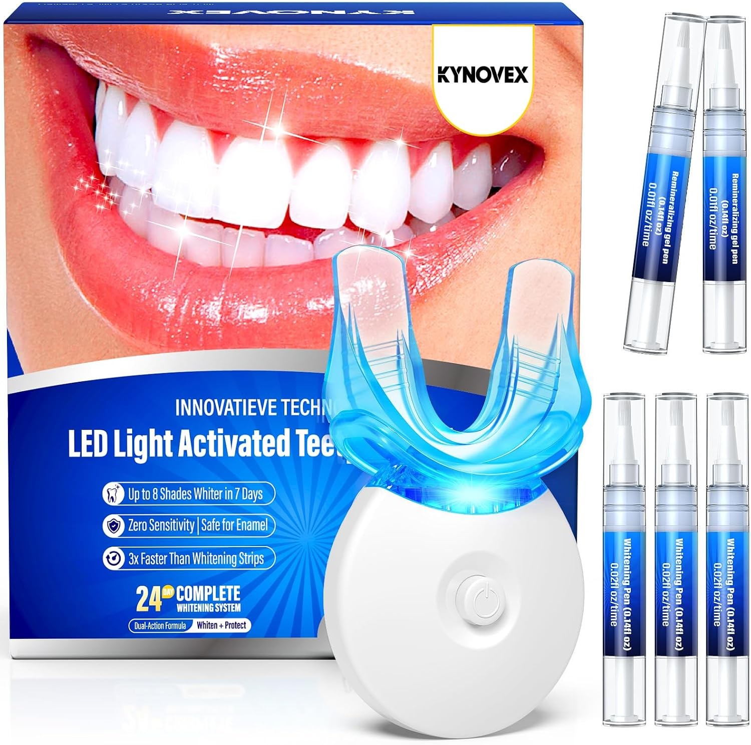 Teeth Whitening Kit with LED Light 35% PAP Gel Pens for Sensitive Teeth Mint 1