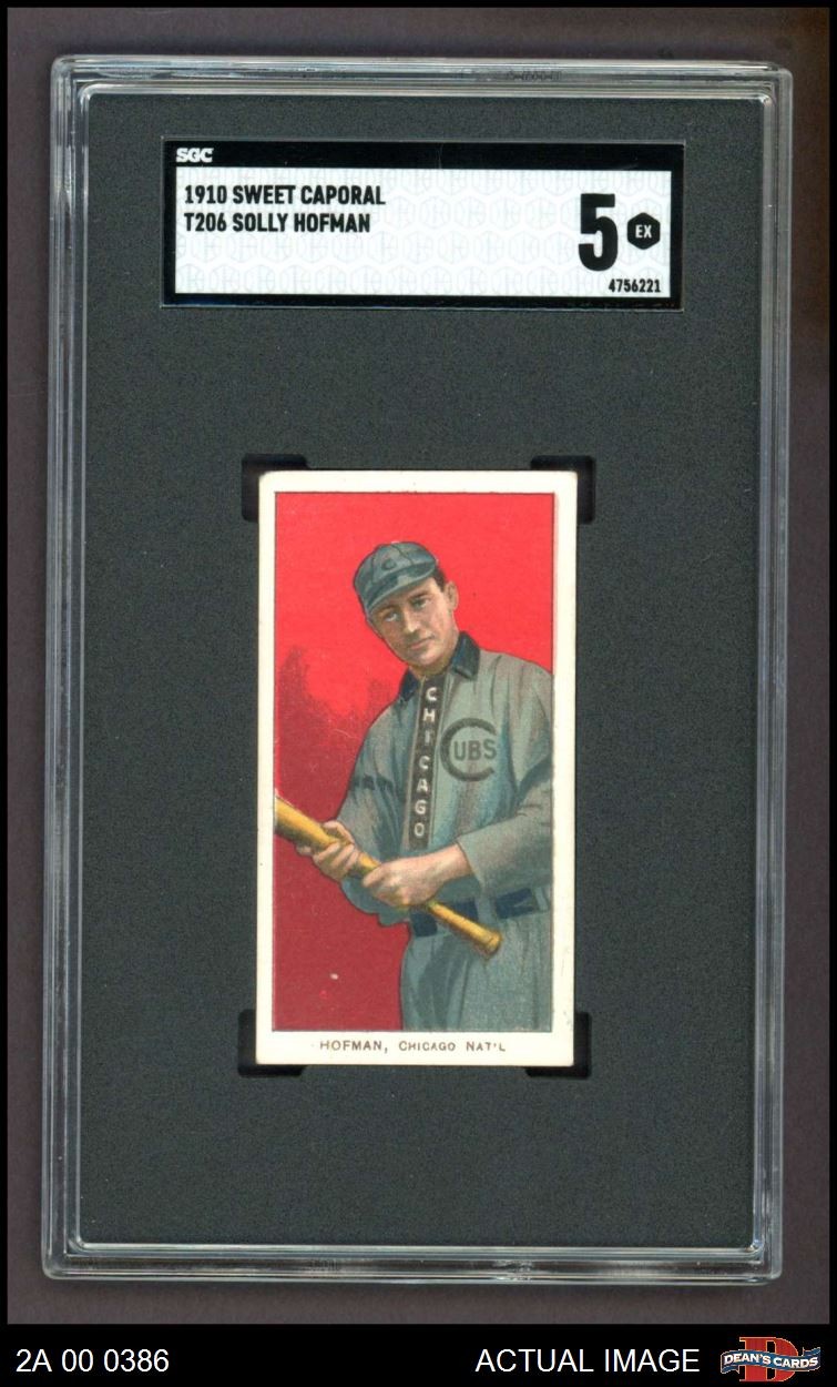 1909 T206 Solly Hofman Chicago Cubs SGC 5 - EX