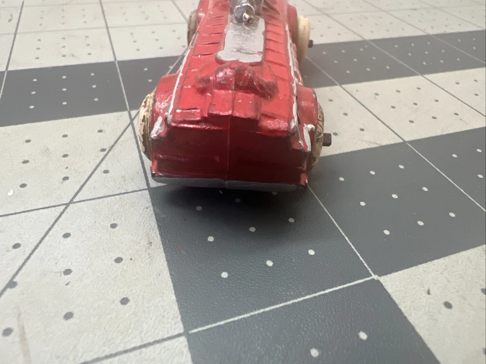 "Camión de escalera de camión de bomberos fundido Barclay de colección de la década de 1930 con ruedas de goma de 3""" Foto 4 de 4