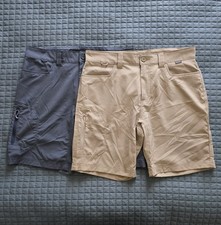  2 Simms Challenger Fishing Shorts Mens 34 Gray Beige Outdoor Cargo Lot of 2