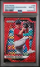 2025 PANINI PRIZM RED POWER #165 SHINNOSUKE OGASAWARA 25/99 PSA 10