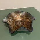 Vintage Fenton amethyst carnival glass “captive rose” ruffled bowl.