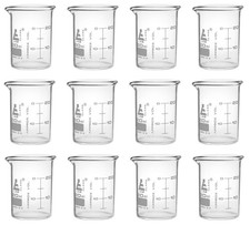 EISCO 12PK Beakers, 20ml - ASTM - Low Form with Spout - Dual Scale, White... 