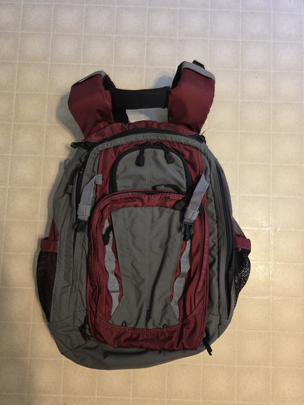 5.11 Tactical COVRT 18 Backpack Red/Grey Ruck Laptop Covert EDC