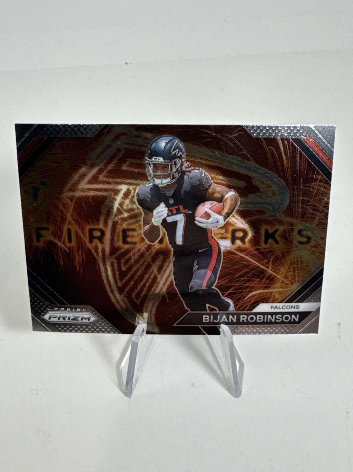 2023 Panini Prizm Bijan Robinson RC Rookie Fireworks #F-24 Atlanta Falcons