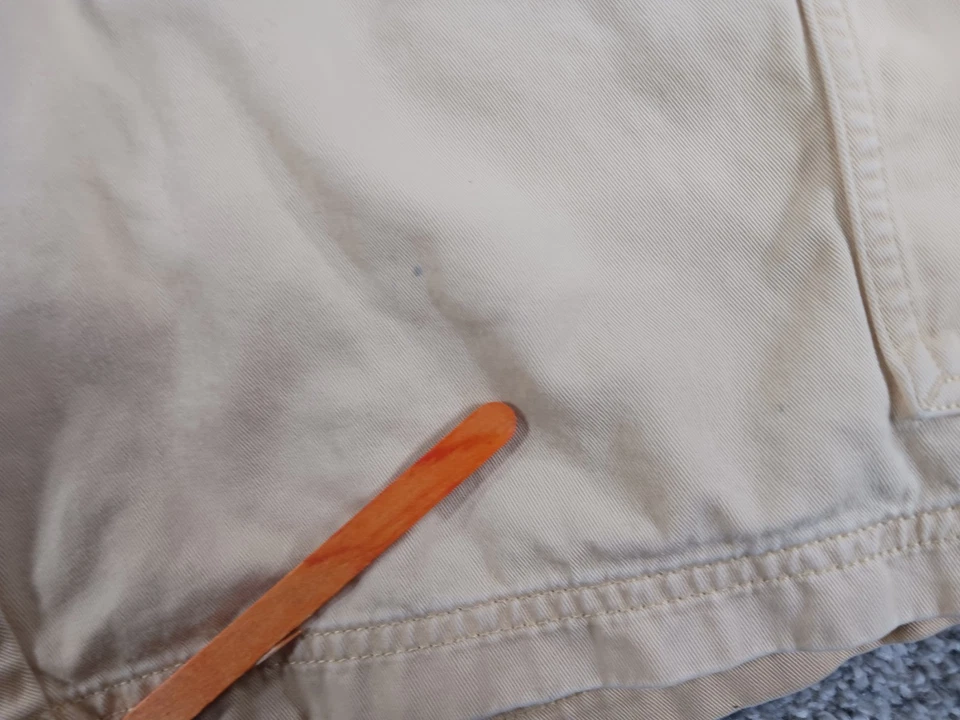 Pantalones Cortos Columbia 36 Para Hombre Carga Amarillo Algodón Forrado Frente Plano Foto 4 de 4