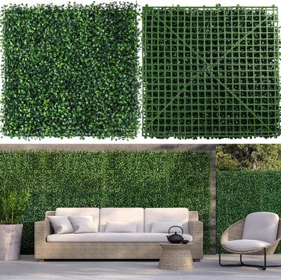 12 Pieces 20  X Artificial Hedge Boxwood Panels Grass Wall 20x20, Green 