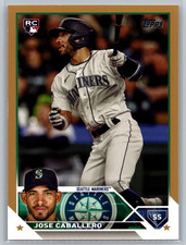 Jose Caballero 2023 Topps Update Series Gold Rookie Card RC /2023 #US183. rookie card picture