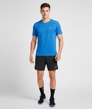 Nike Running Dri-Fit Miler T-Shirt Mens Large Blue Short Sleeve Shirt Reflective