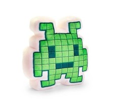 FAO Schwarz Retro Pixel Alien Toy Plush Accent Throw Pillow Video Game Theme NEW