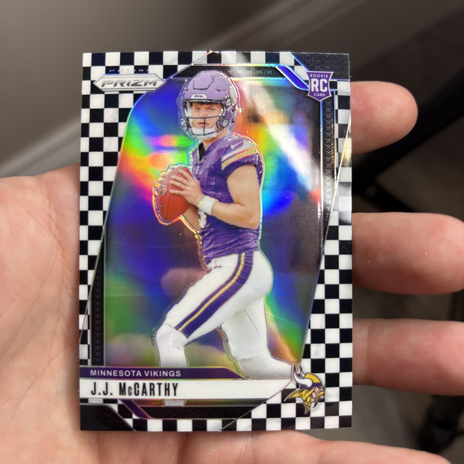 2024 Panini Prizm JJ McCarthy RC Rookie #400 Black & White Checkerboard SSP 🔥